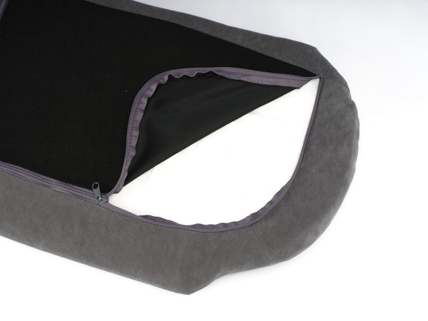 English Elm Scandinavian Elevated Pet Sofa Bed with Walnut Bent Wood Back, Velvet Stain-Resistant Fabric, Cozy Rest Dark Gray W794125914