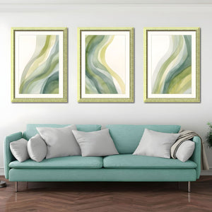 English Elm Set Of 3 Abstract Green Framed Wall Art – Modern Replaceable Canvas Prints For Stylish Home Decor T3976P383226-GIGA
