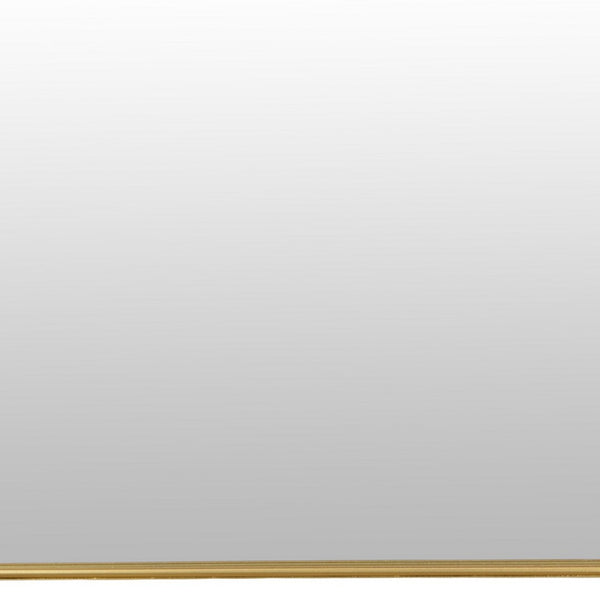 English Elm Rectangular Gold Metal Framed Wall Mirror with Built-in Shelf for Entryway Decor B056P416917