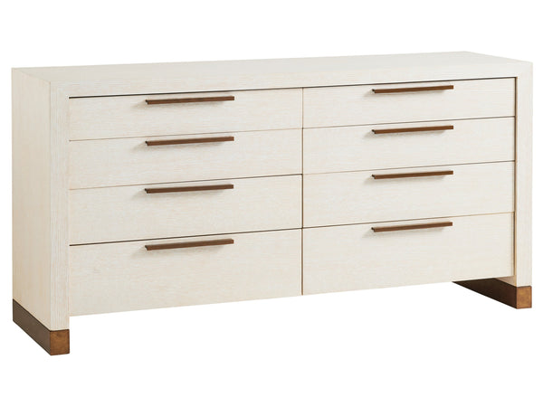 Lexington Barclay Butera Bluff Double Dresser – Sophisticated Storage Solution With 8 Drawers And Elegant Brass Accents Monterey  931-222