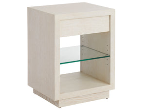 Lexington Barclay Butera Country Club Nightstand - Elegant White Oak Design With Adjustable Glass Shelf For Small Spaces Monterey  931-622