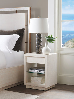 Lexington Barclay Butera Country Club Nightstand - Elegant White Oak Design With Adjustable Glass Shelf For Small Spaces Monterey  931-622