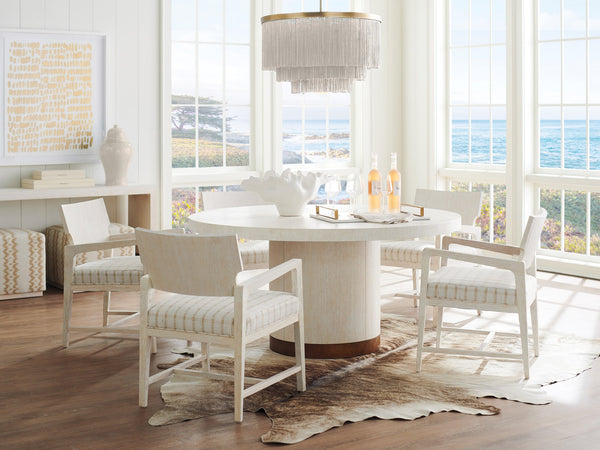 Lexington Barclay Butera Selfridge Round Dining Table - Elegant White Oak Craftsmanship With Calais Brass Base For Luxury Living Monterey  931-875c