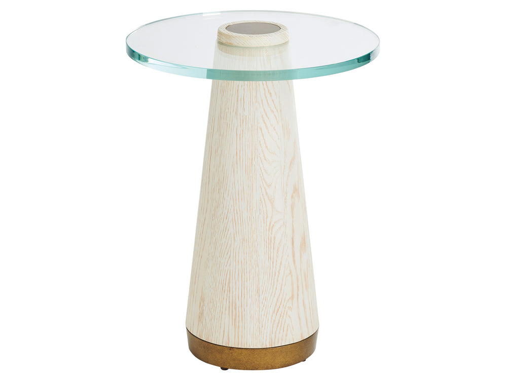 Lexington Barclay Butera Castlewood Accent Table With Glass Top And Tapered Wooden Base - Perfect For Sophisticated Living Monterey  931-952