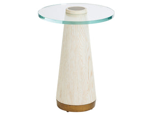 Lexington Barclay Butera Castlewood Accent Table With Glass Top And Tapered Wooden Base - Perfect For Sophisticated Living Monterey  931-952