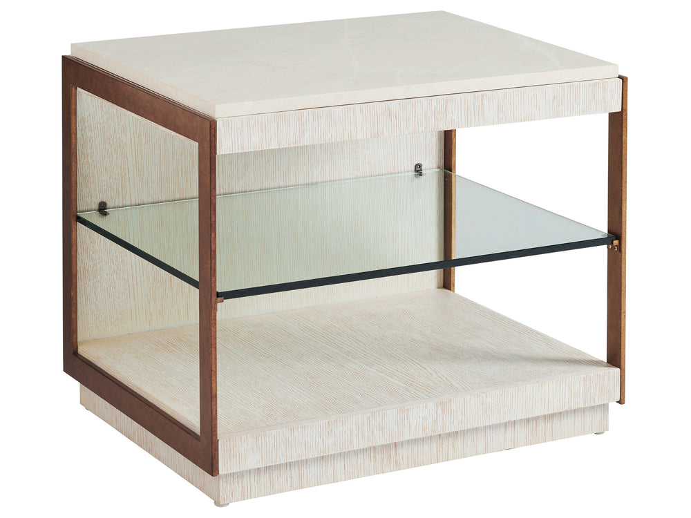 Lexington Barclay Butera Point Lobos End Table With Marble Top And Brass Frame - Sophisticated Design For Luxury Living Monterey  931-955