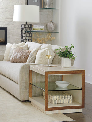 Lexington Barclay Butera Point Lobos End Table With Marble Top And Brass Frame - Sophisticated Design For Luxury Living Monterey  931-955