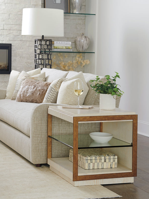 Lexington Barclay Butera Point Lobos End Table With Marble Top And Brass Frame - Sophisticated Design For Luxury Living Monterey  931-955