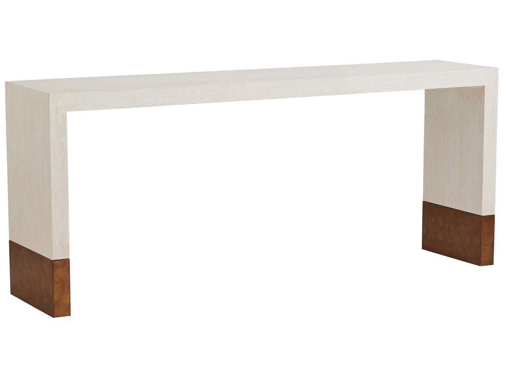 Lexington Barclay Butera Spendrift Console Table - Elegant White Oak Design With Brass Accents For Luxurious Living Spaces Monterey  931-966