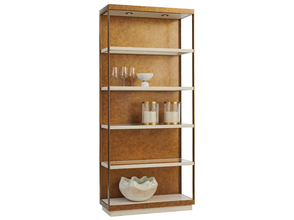 Lexington Barclay Butera Whitman Etagere - Sophisticated 96-inch Display With Led Lighting And Clear Glass Shelves For Style Monterey  931-991