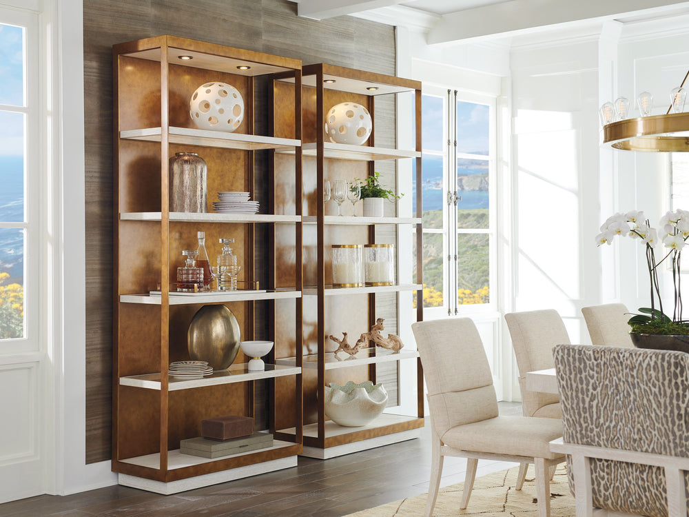 Lexington Barclay Butera Whitman Etagere - Sophisticated 96-inch Display With Led Lighting And Clear Glass Shelves For Style Monterey  931-991