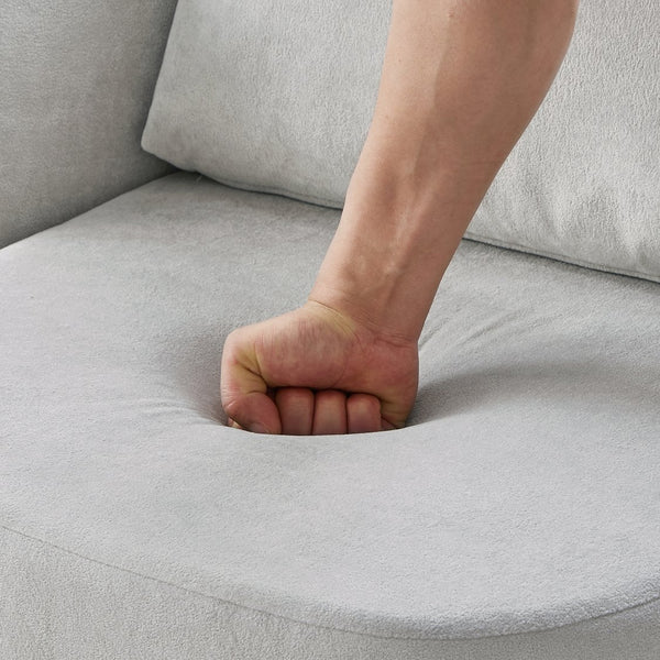 English Elm 360° Swivel Chair - Stylish Grey Upholstered Barrel Armchair For Living Room, Office, And Hotels N719P272681E