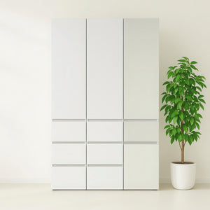 English Elm Elise Slim Modular Wood Closet Cabinet in White — Tall 108" Storage Unit with Drawers, Durable Melamine Finish B040P311966