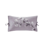 Sakura Blossom Global Inspired Embroidered Cotton Oblong Decorative Pillow