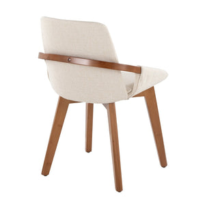 English Elm Dining/accent Chair Solid Wood Tapered Legs Cream Upholstery Mid-century Modern Seating B202P471304