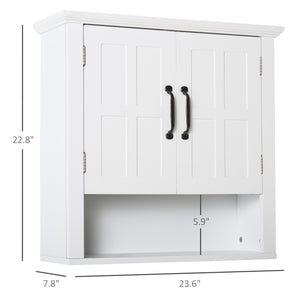 English Elm HOMCOM Wall Medicine Cabinet Over Toilet, 3-Tier Adjustable Shelves, Moisture-Resistant MDF Storage W2225P250002
