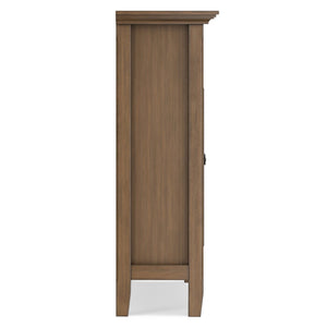 English Elm Amherst Solid Pine Entryway Cabinet with Crown Molding and Rustic Aged Brown Finish B136P436043