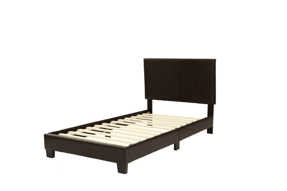 English Elm Modern Faux Leather Upholstered Bed Queen Size with Adjustable Headboard, Low-Profile Slat Support Frame, Sleek Contemporary Design Brown,Espresso 45 L x 31 W x 7 H B011P395417