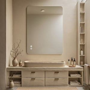 English Elm Rectangular Led Backlit Bathroom Mirror - 30"X40", Anti-Fog, Adjustable Color, Modern Design W2203P356277-GIGA