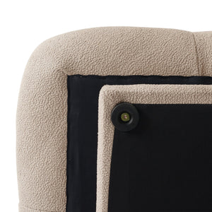 English Elm Urban Modern Modular Sofa Teddy Fleece Capitonné Design High Modularity Plush Comfort Corner Ready for Cozy Living Spaces Brown B341S00038