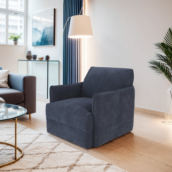 JLA Home Chapel Hill - Swivel Chapel Hill Carly accent chair with 360° movement, durable wood frame, high‑density foam comfort Blue CH100-1002