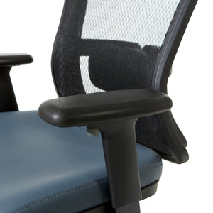 OSP Home Furnishings Progrid Ergonomic Mesh Office Chair with Lumbar Support and Padded Seat for All Day Blue 97720-R105