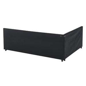 English Elm Queen Upholstered Tufted Bed Frame - Stylish Velvet Sofa Bed With Backrest & Armrests For Comfort W487S00282-GIGA