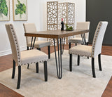 Hairpin Dining Table Set: 5-Piece with 4 Chairs, 3 Colors - Durable, Stylish & Easy Assembly