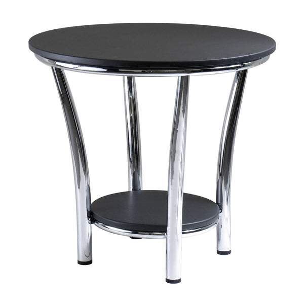 Winsome Wood Maya Modern Round End Table With Shelf - Sleek Black Metal Design For Living Room & Office Use Black ,Metal Composite Wood ,Metal 93219-winsome-wood