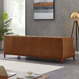 English Elm Ashcroft Furniture - Mara  Tufted Cognac Leather Sofa