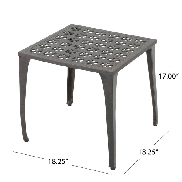 English Elm Christopher Knight Home® - Outdoor 18" Cast Aluminum Side Table - Elegant & Weather-Resistant Accent For Patio Or Indoor Use N773P348245B