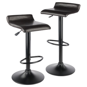 Winsome Wood Paris Adjustable Swivel Stool Set - Stylish Faux Leather & Metal, Perfect For Kitchen Or Bar Use Espresso ,Black Polyurethane ,Metal 93232-winsome-wood