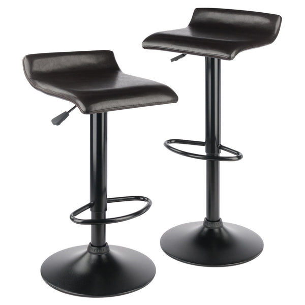 Winsome Wood Paris Adjustable Swivel Stool Set - Stylish Faux Leather & Metal, Perfect For Kitchen Or Bar Use Espresso ,Black Polyurethane ,Metal 93232-winsome-wood