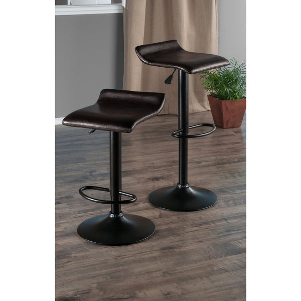 Winsome Wood Paris Adjustable Swivel Stool Set - Stylish Faux Leather & Metal, Perfect For Kitchen Or Bar Use Espresso ,Black Polyurethane ,Metal 93232-winsome-wood