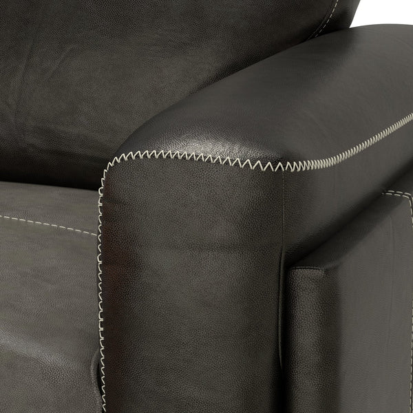 English Elm Wallace & Bay - Charcoal Transitional Leather Chair in Dark Gray Fabric — Stylish, Easy-Care Accent Seating 44"W x 34"D B361P384434