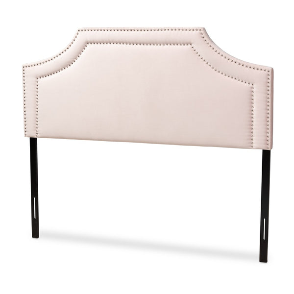 Baxton Studio Baxton Studio Avignon Light Pink Velvet Headboard - Modern Elegance with Adjustable Height & Glam Detail BBT6566-Light Pink-HB-Queen