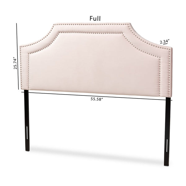 Baxton Studio Baxton Studio Avignon Light Pink Velvet Headboard - Modern Elegance with Adjustable Height & Glam Detail BBT6566-Light Pink-HB-Queen