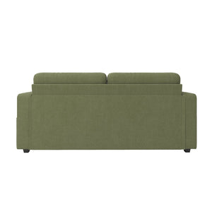 English Elm Sofas for Living Room Chenille Three Seat Couch with Usb Charging Storage and Cup Holder Olive W395S00146