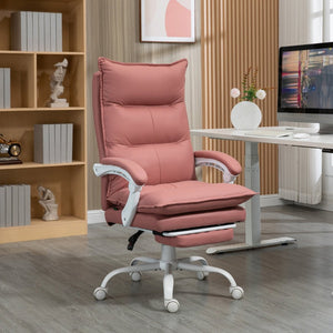 English Elm Vinsetto Executive Massage Office Chair - Heated Reclining, Ergonomic Design With Footrest, Pink W2225P217486-GIGA