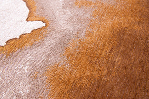 Louis de Pootere Meditation Lagoon 100% PET Poly Mechanically Woven Jacquard Flatweave Abstract Rug Chestnut 7'10"