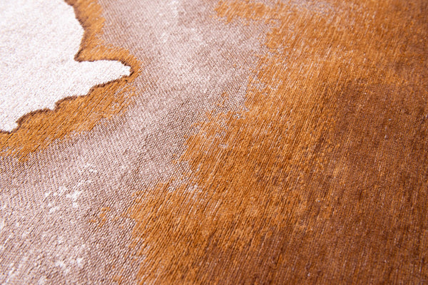 Louis de Pootere Meditation Lagoon 100% PET Poly Mechanically Woven Jacquard Flatweave Abstract Rug Chestnut 7'10"