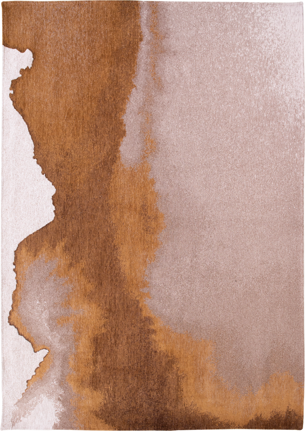 Louis de Pootere Meditation Lagoon 100% PET Poly Mechanically Woven Jacquard Flatweave Abstract Rug Chestnut 7'10"