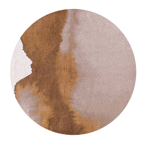 Louis de Poortere Meditation Collection Abstract Ink Blot Area Rug Coastal Teal for Serene Living Spaces Chestnut 9'6 x 9'6 120121