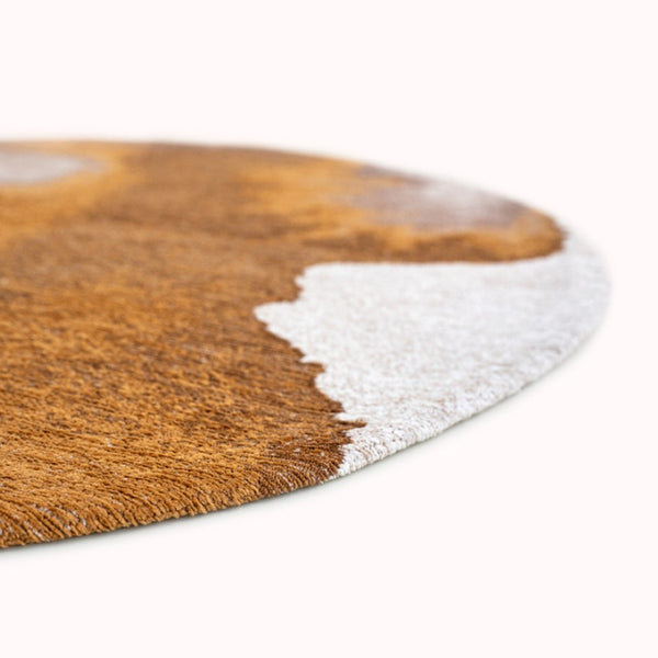 Louis de Poortere Meditation Collection Abstract Ink Blot Area Rug Coastal Teal for Serene Living Spaces Chestnut 9'6 x 9'6 120121