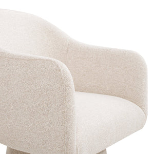 English Elm Jennifer Taylor Home - Marcy Swivel Upholstered Dining Arm Chair in Gray Chenille — Smooth Rotation, Modern Tapered Base, Cozy Comfort B2719P277872