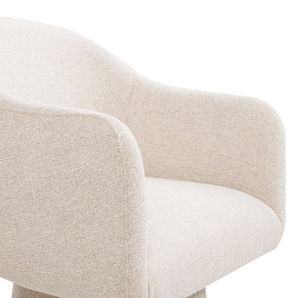 English Elm Jennifer Taylor Home - Marcy Swivel Upholstered Dining Arm Chair in Gray Chenille — Smooth Rotation, Modern Tapered Base, Cozy Comfort B2719P277872