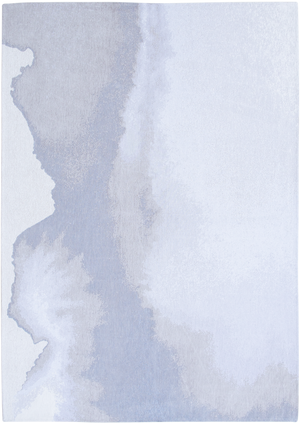 Louis de Pootere Meditation Lagoon 100% PET Poly Mechanically Woven Jacquard Flatweave Abstract Rug Iode 7'10"