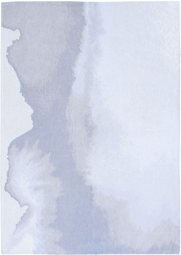 Louis de Pootere Meditation Lagoon 100% PET Poly Mechanically Woven Jacquard Flatweave Abstract Rug Iode 7'10"