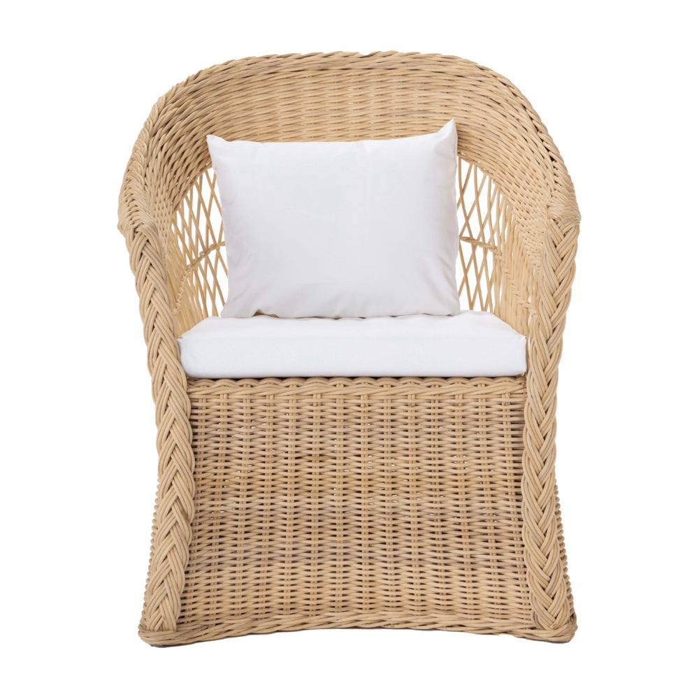 Chelsea House Worth Chair Handwoven Rattan Club Chair In Messel Green — Coastal Vintage Charm, Sculptural Comfort 93297782