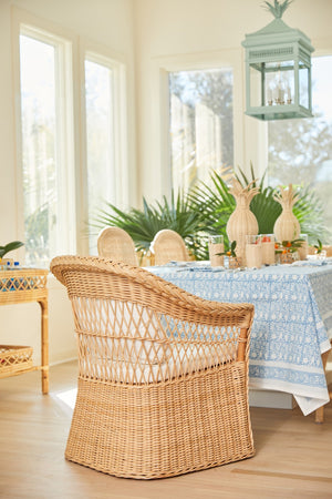 Chelsea House Worth Chair Handwoven Rattan Club Chair In Messel Green — Coastal Vintage Charm, Sculptural Comfort 93297782